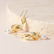 Pearl Cascade Drop Earrings - 18K Gold Dipped, White Gold Dipped