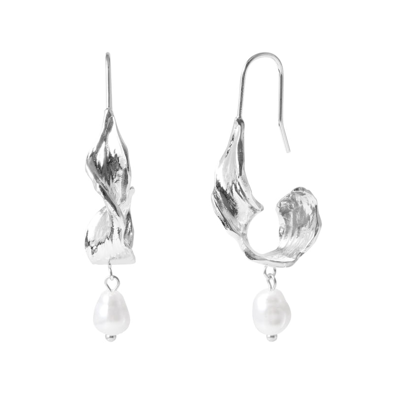 Pearl Cascade Drop Earrings - 18K Gold Dipped, White Gold Dipped