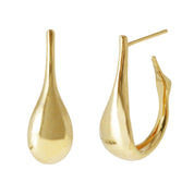Golden Teardrop Hoop Earrings - 18K Gold Dipped, White Gold Dipped