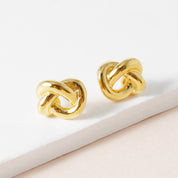 Eternal Knot Stud Earrings - 18K Gold Dipped, White Gold Dipped