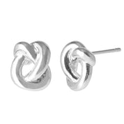 Eternal Knot Stud Earrings - 18K Gold Dipped, White Gold Dipped