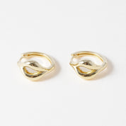 Wave Crest Huggies Earrings - 18K Gold Dipped, White Gold Dipped