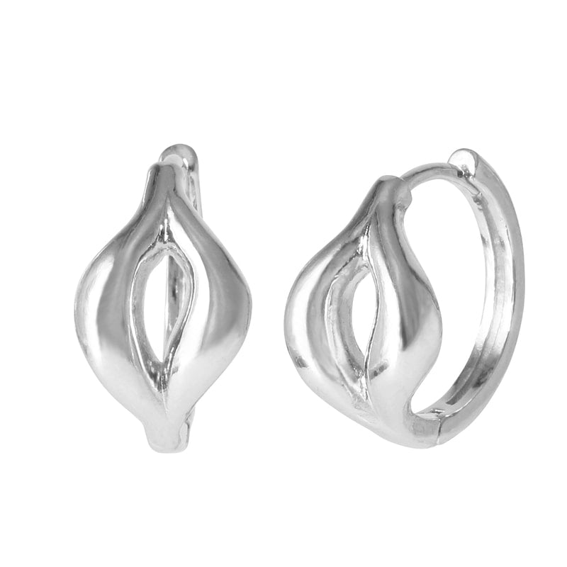 Wave Crest Huggies Earrings - 18K Gold Dipped, White Gold Dipped