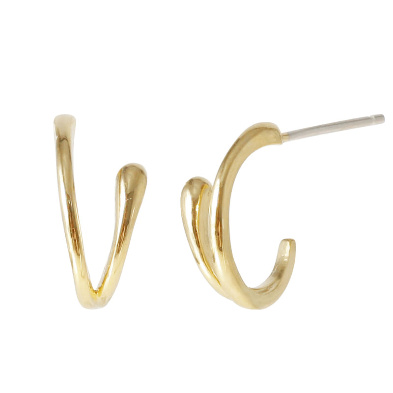 Long Droplet Hoop Earrings - 18K Gold Dipped, White Gold Dipped