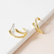 Long Droplet Hoop Earrings - 18K Gold Dipped, White Gold Dipped