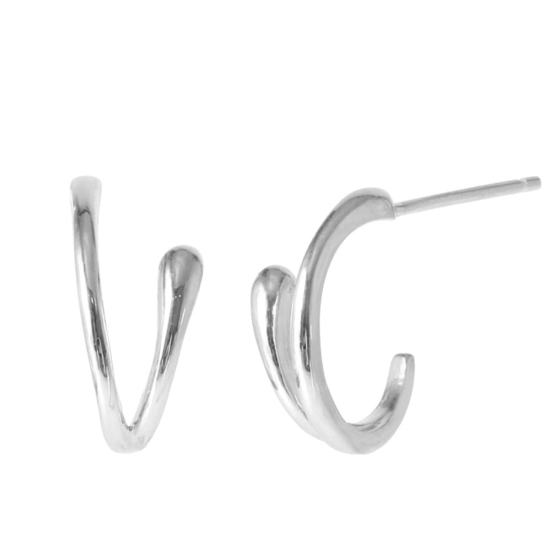 Long Droplet Hoop Earrings - 18K Gold Dipped, White Gold Dipped