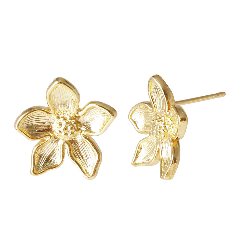 Blossom Bloom Stud Earrings - 18K Gold Dipped, White Gold Dipped