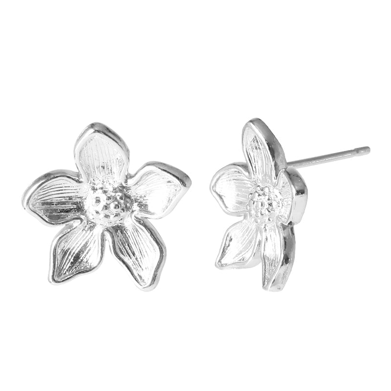 Blossom Bloom Stud Earrings - 18K Gold Dipped, White Gold Dipped
