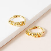 Twisted Huggie Hoops Earrings - 18K Gold Dipped, White Gold Dipped