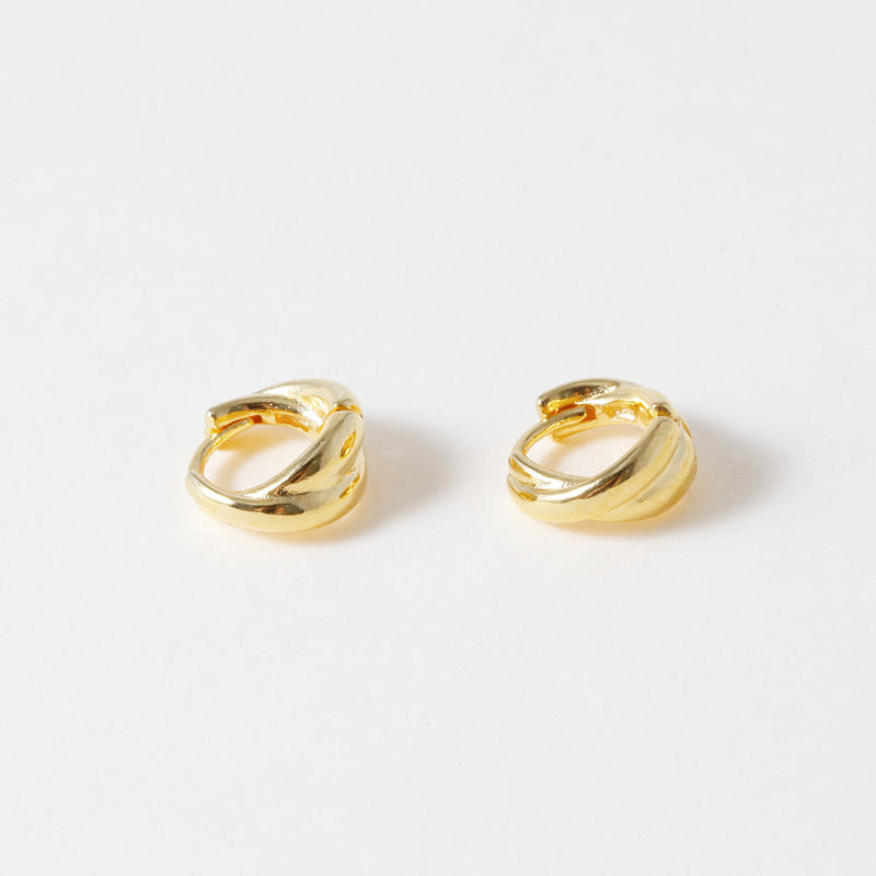 Twisted Mini Hoops Earrings - 18K Gold Dipped, White Gold Dipped