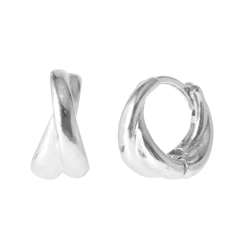 Twisted Mini Hoops Earrings - 18K Gold Dipped, White Gold Dipped