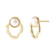 Pearl in Motion Earrings - 18K Gold Dipped, White Gold Dipped