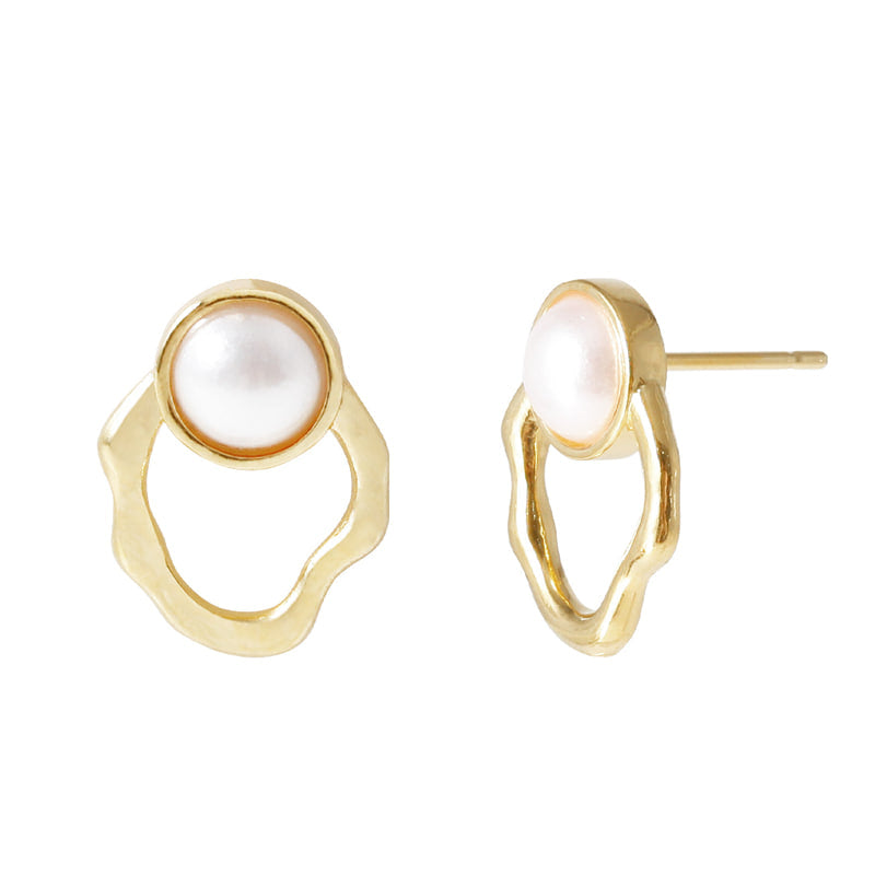 Pearl in Motion Earrings - 18K Gold Dipped, White Gold Dipped