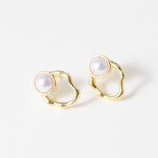Pearl in Motion Earrings - 18K Gold Dipped, White Gold Dipped
