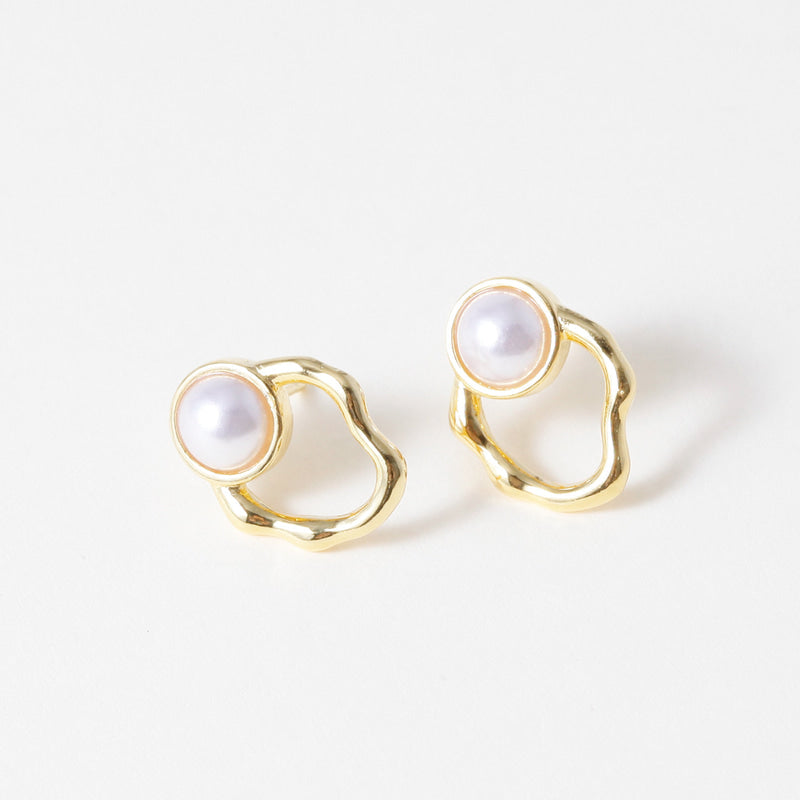 Pearl in Motion Earrings - 18K Gold Dipped, White Gold Dipped