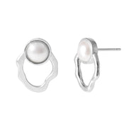 Pearl in Motion Earrings - 18K Gold Dipped, White Gold Dipped