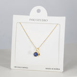 18K Gold Dipped Dive-In-Blue Lapis Duo Necklace