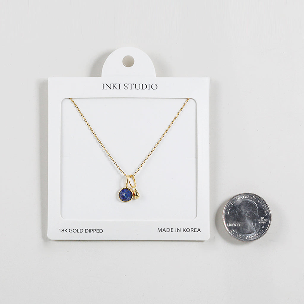 18K Gold Dipped Dive-In-Blue Lapis Duo Necklace