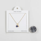 18K Gold Dipped Dive-In-Blue Lapis Duo Necklace