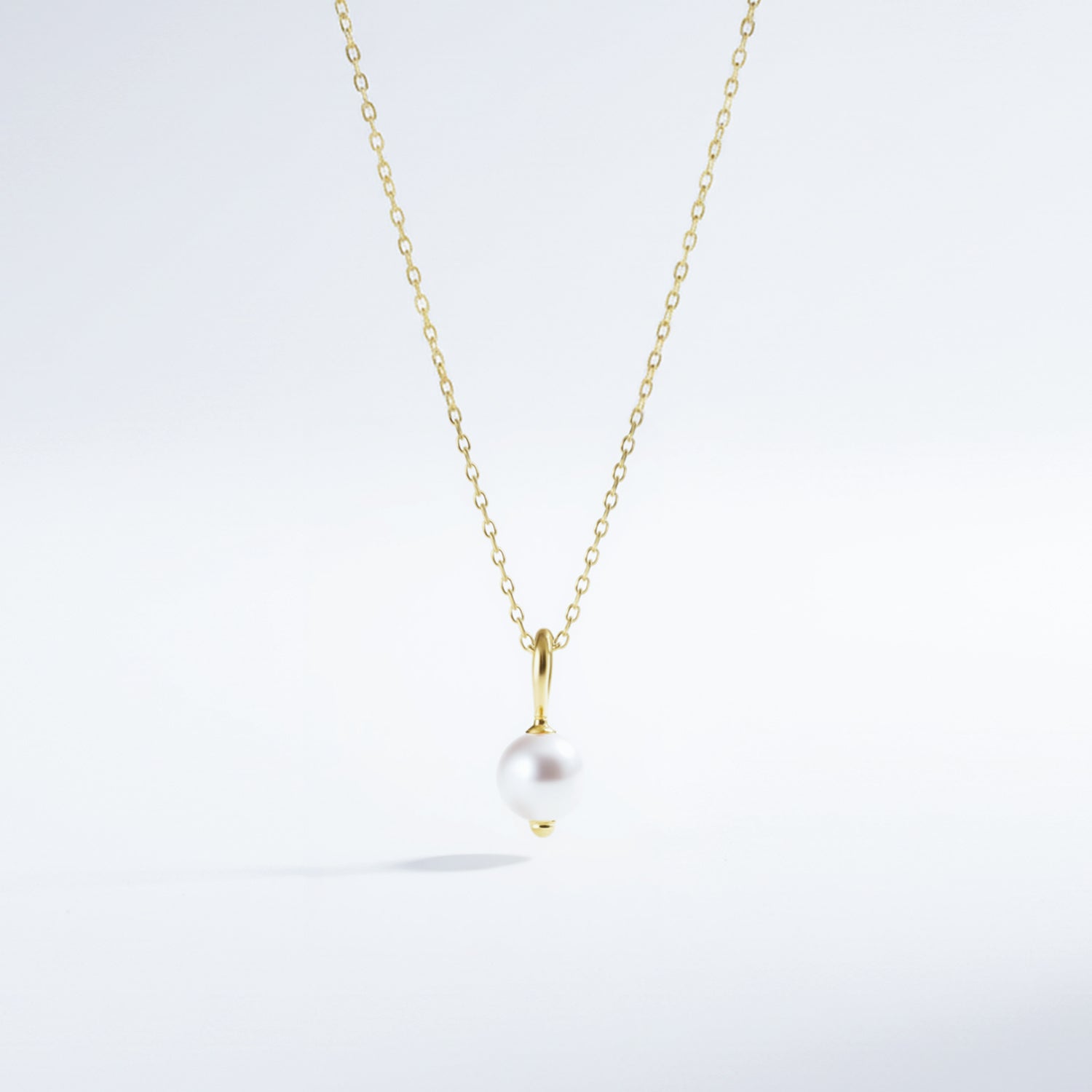 18K Gold Dipped Genuine Freshwater Pearl Solitaire Pendant Necklace