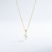 18K Gold Dipped Genuine Freshwater Pearl Solitaire Pendant Necklace