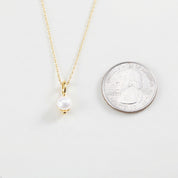 18K Gold Dipped Genuine Freshwater Pearl Solitaire Pendant Necklace
