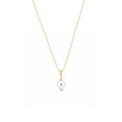 18K Gold Dipped Genuine Freshwater Pearl Solitaire Pendant Necklace