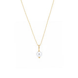 18K Gold Dipped Genuine Freshwater Pearl Solitaire Pendant Necklace