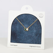 18K Gold Dipped Dual Color Dew & Cube Necklace