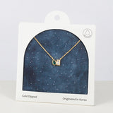 18K Gold Dipped Dual Color Dew & Cube Necklace