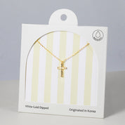 18K Gold Dipped Colorful CZ Holy Candy Cross Necklace
