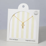 18K Gold Dipped Colorful CZ Holy Candy Cross Necklace