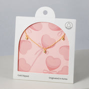 18K Gold Dipped Heart Charm Puffy Hearts Necklace