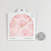 18K Gold Dipped Heart Charm Puffy Hearts Necklace