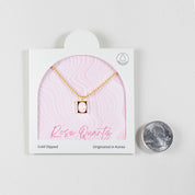 18K Gold Dipped Rose Quartz Stone Glow Frame Necklace