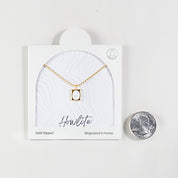 18K Gold Dipped Howlite Stone Glow Frame Necklace