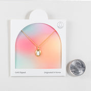 18 Gold Dipped Opal Halo Bezel Necklace