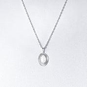18 Gold Dipped Opal Halo Bezel Necklace