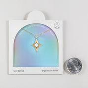 18 Gold Dipped Opal Starlit Bezel Necklace