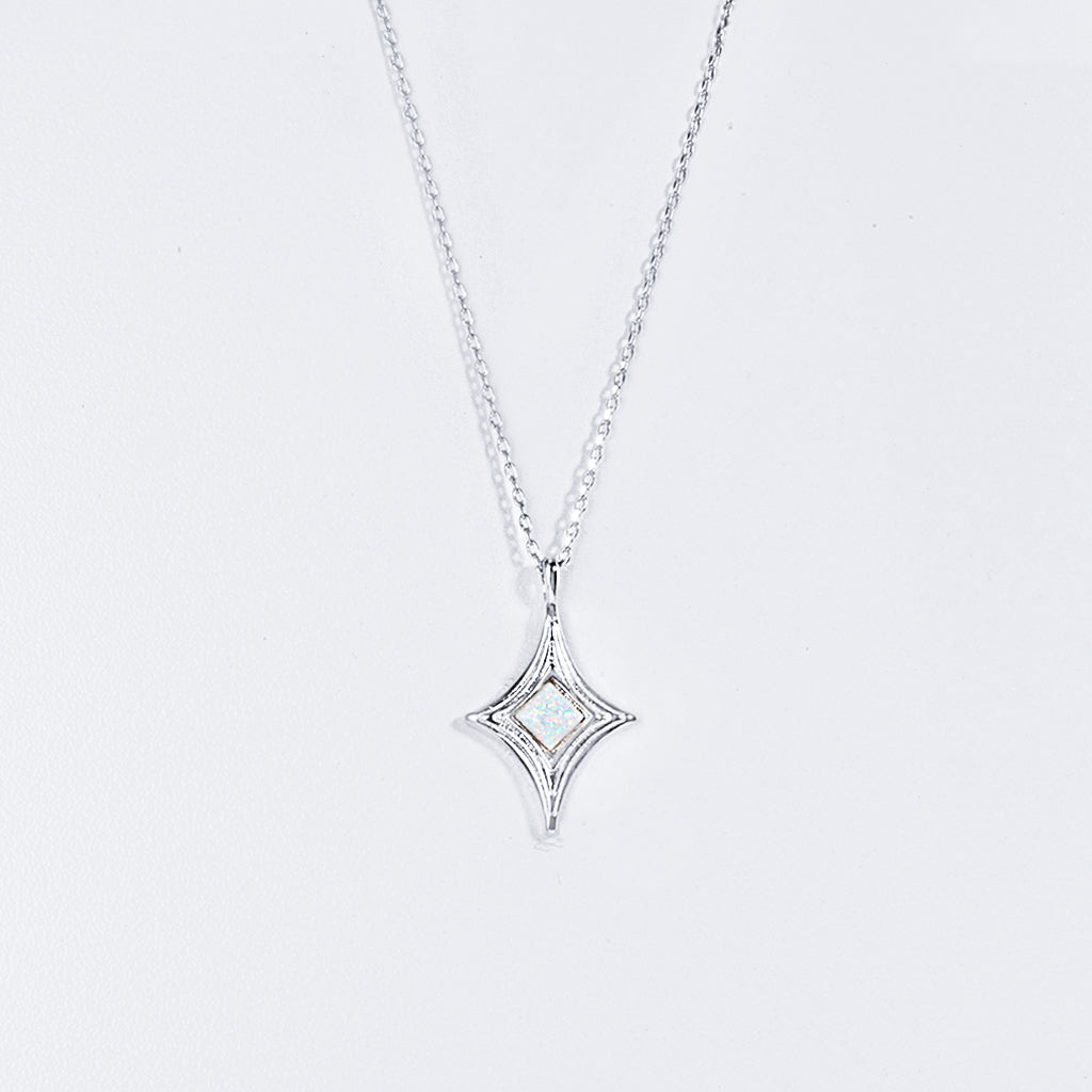 18 Gold Dipped Opal Starlit Bezel Necklace