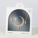 18K Gold Dipped CZ Tiny Wishes Charm Necklace
