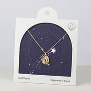 18K Gold Dipped Texture Ancient Sun Coin Necklace