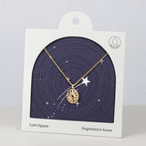18K Gold Dipped Texture Ancient Sun Coin Necklace