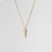 18 Gold Dipped CZ Modern Edge Necklace