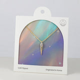 18 Gold Dipped CZ Modern Edge Necklace