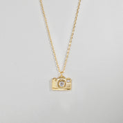 18 Gold Dipped CZ Snapshot Memories Necklace