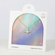 18K Gold Dipped CZ Northern Light Star Necklace