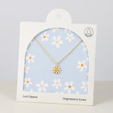 18K Gold Dipped CZ Golden Daisy Necklace