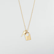 18K Gold Dipped Double Charm Key to My Heart Necklace