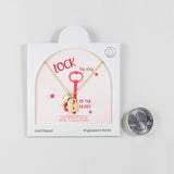 18K Gold Dipped Double Charm Key to My Heart Necklace